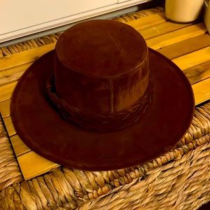 Brown suede hat